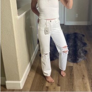 Lovers and Friends Ryan white high rise distressed jeans